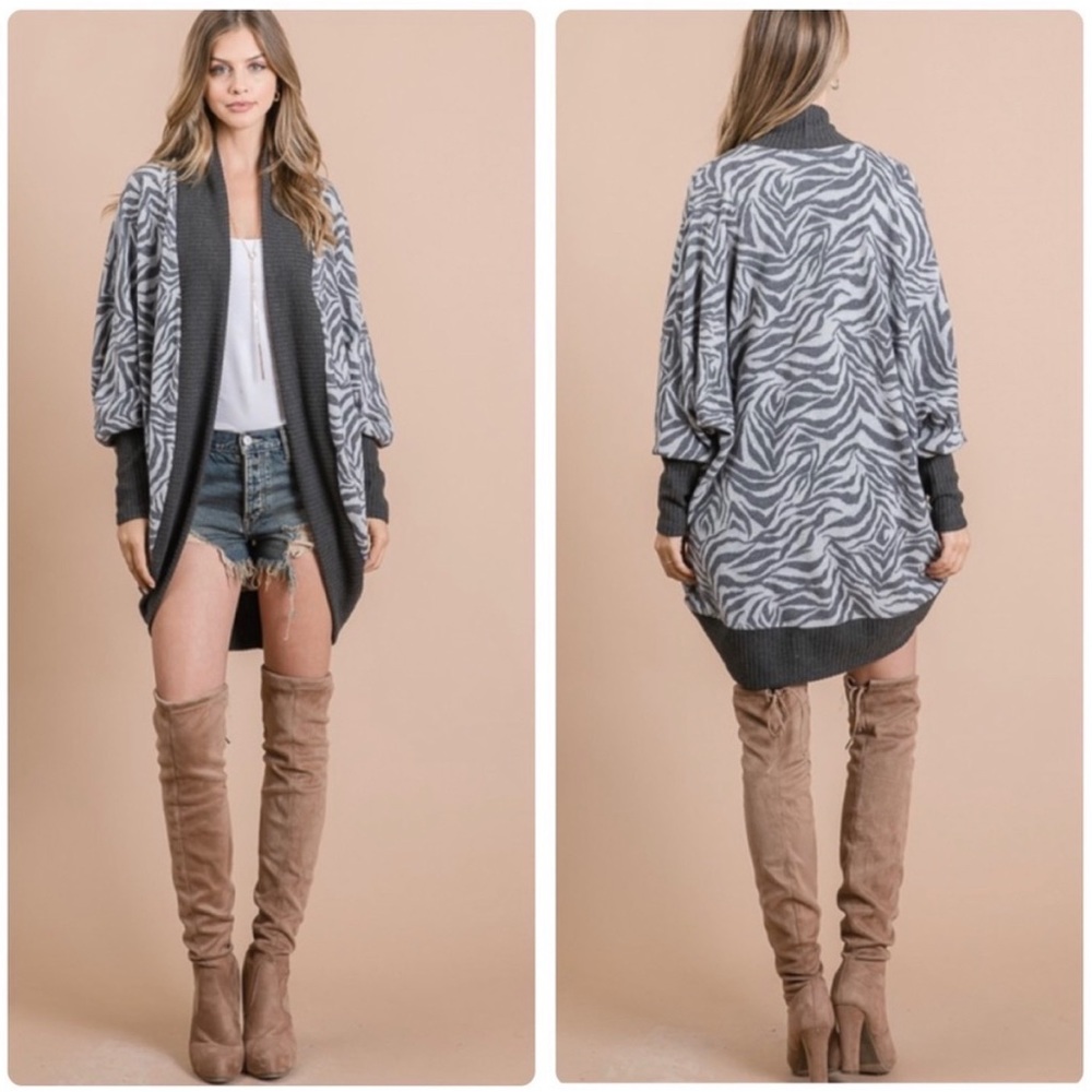 ZEBRA PRINT CARDIGAN
